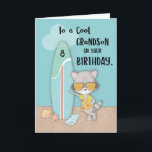 Age 8 Grandson Birthday Beach Funny Cool Raccoon Karte<br><div class="desc">Feiern Sie Ihren niedlichen Enkel zum 8. Geburtstag mit dieser coolen Raccoon-Karte mit Sommerthema. Diese Karte ist genau das Richtige für die Saison und es macht Spaß,  ihm zu verleiten,  zu gehen und die Sonne,  das Meer,  den Sand und vor allem das Wasser zu genießen.</div>