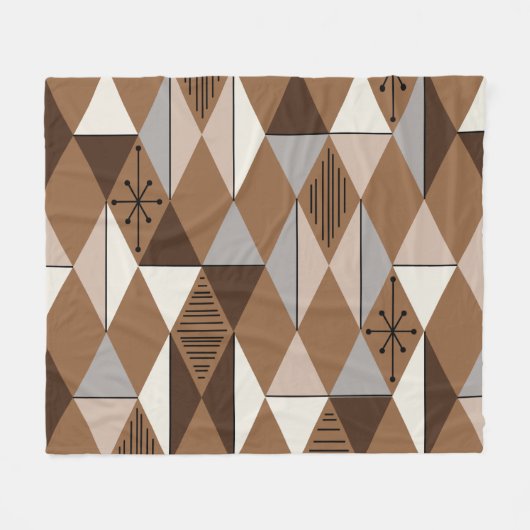 Age Art Diamonds Coffee Brown Fleecedecke (Vorderseite (Horizontal))