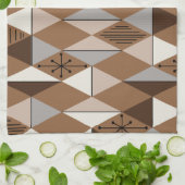Age Art Diamonds Coffee Brown Geschirrtuch (Gefaltet)