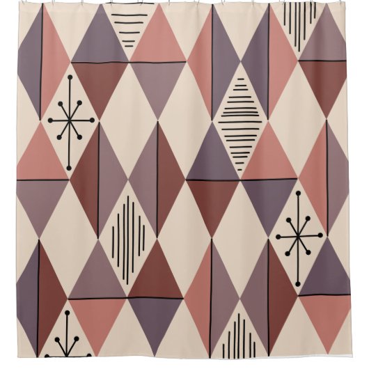 Age Art Diamonds Mauve Lmon Pink Duschvorhang (Vorderseite)