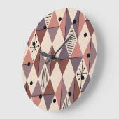 Age Art Diamonds Mauve Lmon Pink Große Wanduhr (Winkel)