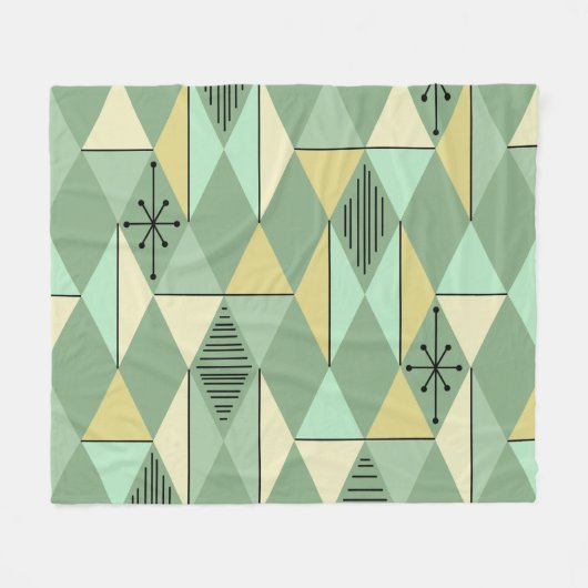 Age Art Diamonds Minze Green Yellow Fleecedecke (Vorderseite (Horizontal))
