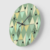 Age Art Diamonds Minze Green Yellow Große Wanduhr (Winkel)