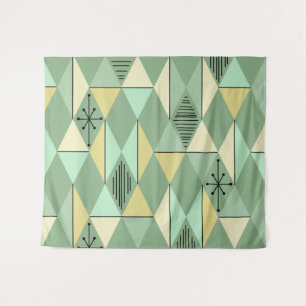 Age Art Diamonds Minze Green Yellow Wandteppich