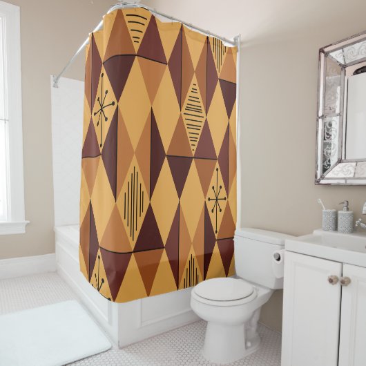 Age Art Diamonds Ochre Maroon Duschvorhang (Beispiel)