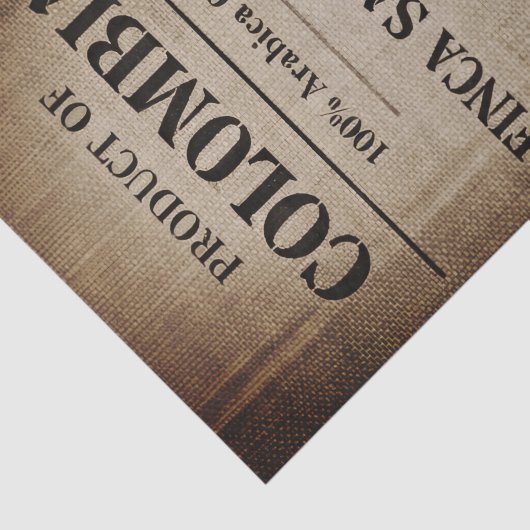 Aged Coffee Sack Typography Design FC9 Decoupage Seidenpapier (Ausschnitt)