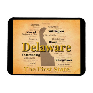 Aged Delaware Staatsstolz Map Magnet