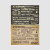 Aged Distressed Steampunk Work Signs FA9 Decoupage Seidenpapier (Vorderseite)