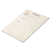 Aged Distressed Vintage Paper Book Review Notizblock (angewinkelt)