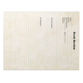 Aged Distressed Vintage Paper Book Review Notizblock (Vorderseite)