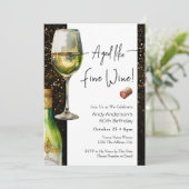 Aged Fine Wine 60th Birthday Invitation Einladung (Stehend Vorderseite)