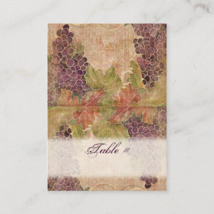 Aged Grape Vineyard Wedding Table Place Cards Platzkarte