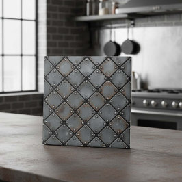 Aged Iron Plate and Rivets #21 ID1227 Fliese