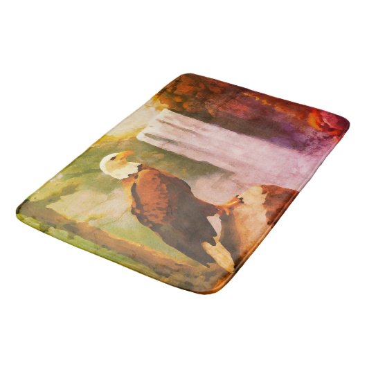 Aged oil pastel of Bald Eagle Badematte (Schrägansicht)