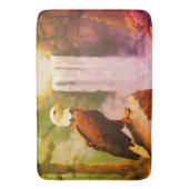 Aged oil pastel of Bald Eagle Badematte (Vorderseite Vertikal)