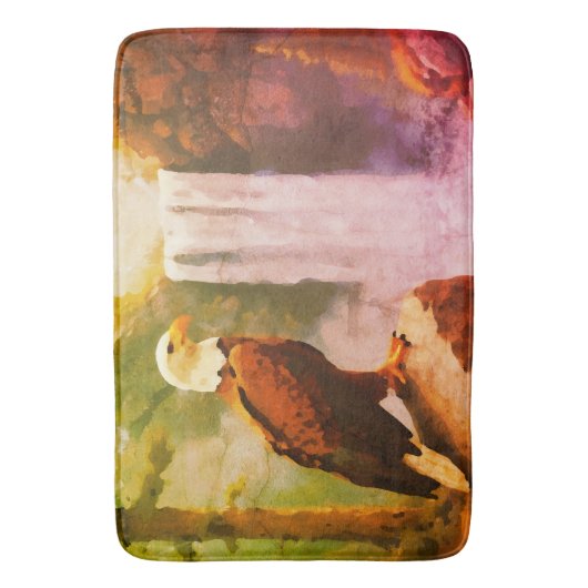 Aged oil pastel of Bald Eagle Badematte (Vorderseite Vertikal)