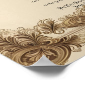 Aged Sepia Vintage  Marriage Certificate Poster (Ecke)