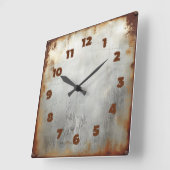 aged steel plate quadratische wanduhr (Winkel)