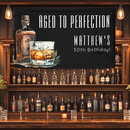 Aged To Perfection Birthday Party Banner
