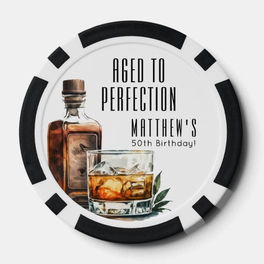 Aged To Perfection Birthday Party Pokerchips (Rückseite)