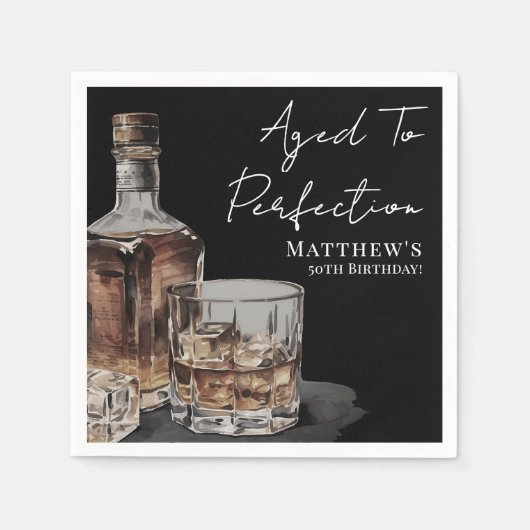 Aged To Perfection Birthday Party Serviette (Vorderseite)