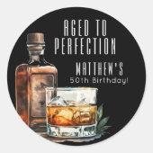Aged To Perfection Birthday Runder Aufkleber (Vorderseite)