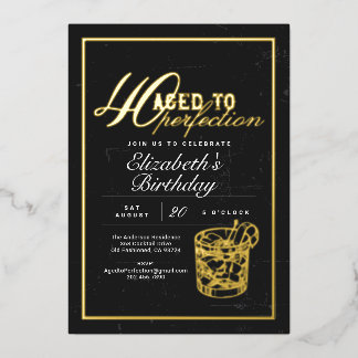 Aged to Perfection Bourbon 40. Geburtstagsfeier Folieneinladung