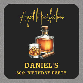 Aged to Perfection Cigar Whiskey 60th Birthday Rechteckiger Pappuntersetzer