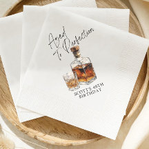 Aged to perfection drink Birthday Napkins Vintage