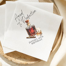 Aged To Perfection Drink Cigar Birthday Napkins