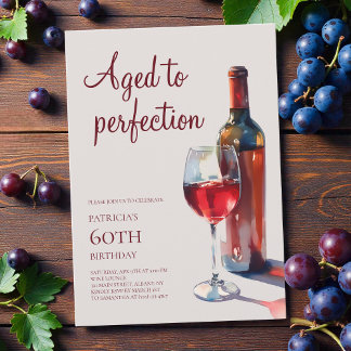 Aged to Perfection Elegant 60th Birthday Party Einladung