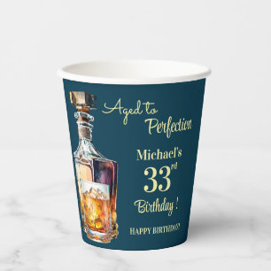 Aged to Perfection Männer 33. Whisky-Geburtstag Pappbecher