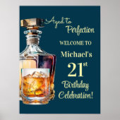 Aged to Perfection Men 21st Whiskey Birthday Poster (Vorne)