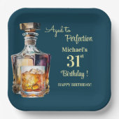 Aged to Perfection Men 31st Whiskey Birthday Pappteller (Vorderseite)
