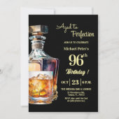 Aged to Perfection Men 96th Whiskey Birthday  Einladung (Vorderseite)