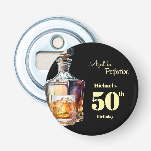 Aged to Perfection Men's 50th Whiskey Birthday  Flaschenöffner (Vorderseite)