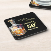 Aged to Perfection Men's 50th Whiskey Birthday  Getränkeuntersetzer (Linke Seite)