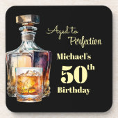 Aged to Perfection Men's 50th Whiskey Birthday  Getränkeuntersetzer (Vorderseite)