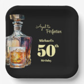 Aged to Perfection Men's 50th Whiskey Birthday Pappteller (Vorderseite)