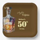 Aged to Perfection Men's 50th Whiskey Birthday Pappteller (Vorderseite)