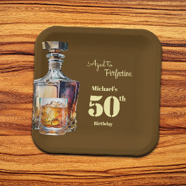Aged to Perfection Men's 50th Whiskey Birthday Pappteller
