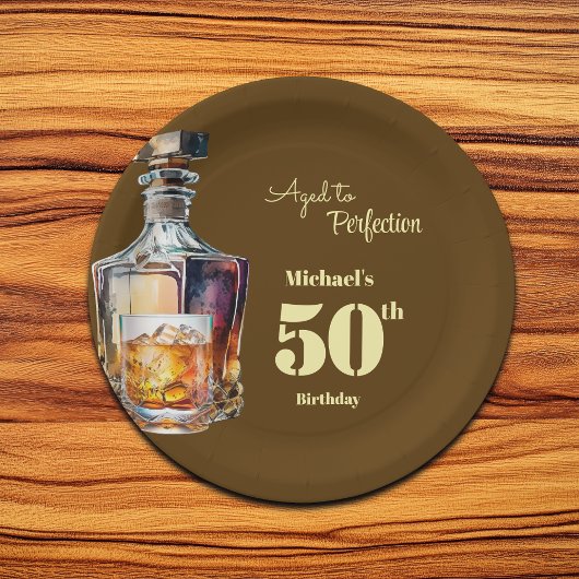 Aged to Perfection Men's 50th Whiskey Birthday Pappteller