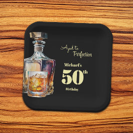 Aged to Perfection Men's 50th Whiskey Birthday Pappteller