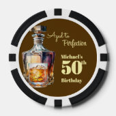 Aged to Perfection Men's 50th Whiskey Birthday Pokerchips (Vorderseite)