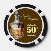 Aged to Perfection Men's 50th Whiskey Birthday Pokerchips (Rückseite)
