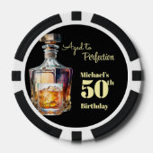 Aged to Perfection Men's 50th Whiskey Birthday Pokerchips (Vorderseite)