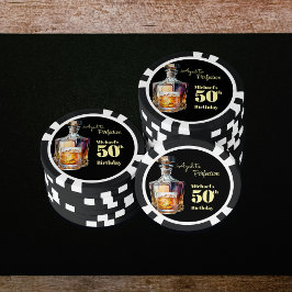 Aged to Perfection Men's 50th Whiskey Birthday Pokerchips