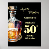 Aged to Perfection Men's 50th Whiskey Birthday Poster (Vorne)