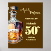 Aged to Perfection Men's 50th Whiskey Birthday Poster (Vorne)