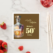 Aged to Perfection Men's 50th Whiskey Birthday Serviette (Beispiel)